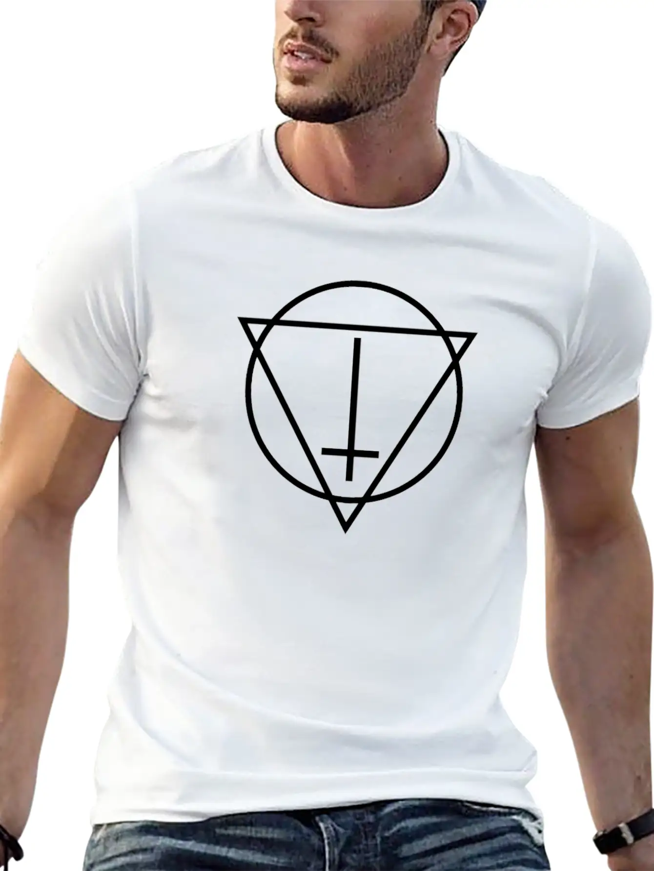 Witch House / Occult EDM Cross Casual Graphic T-Shirt – Simple And Comfortable Daily Wear