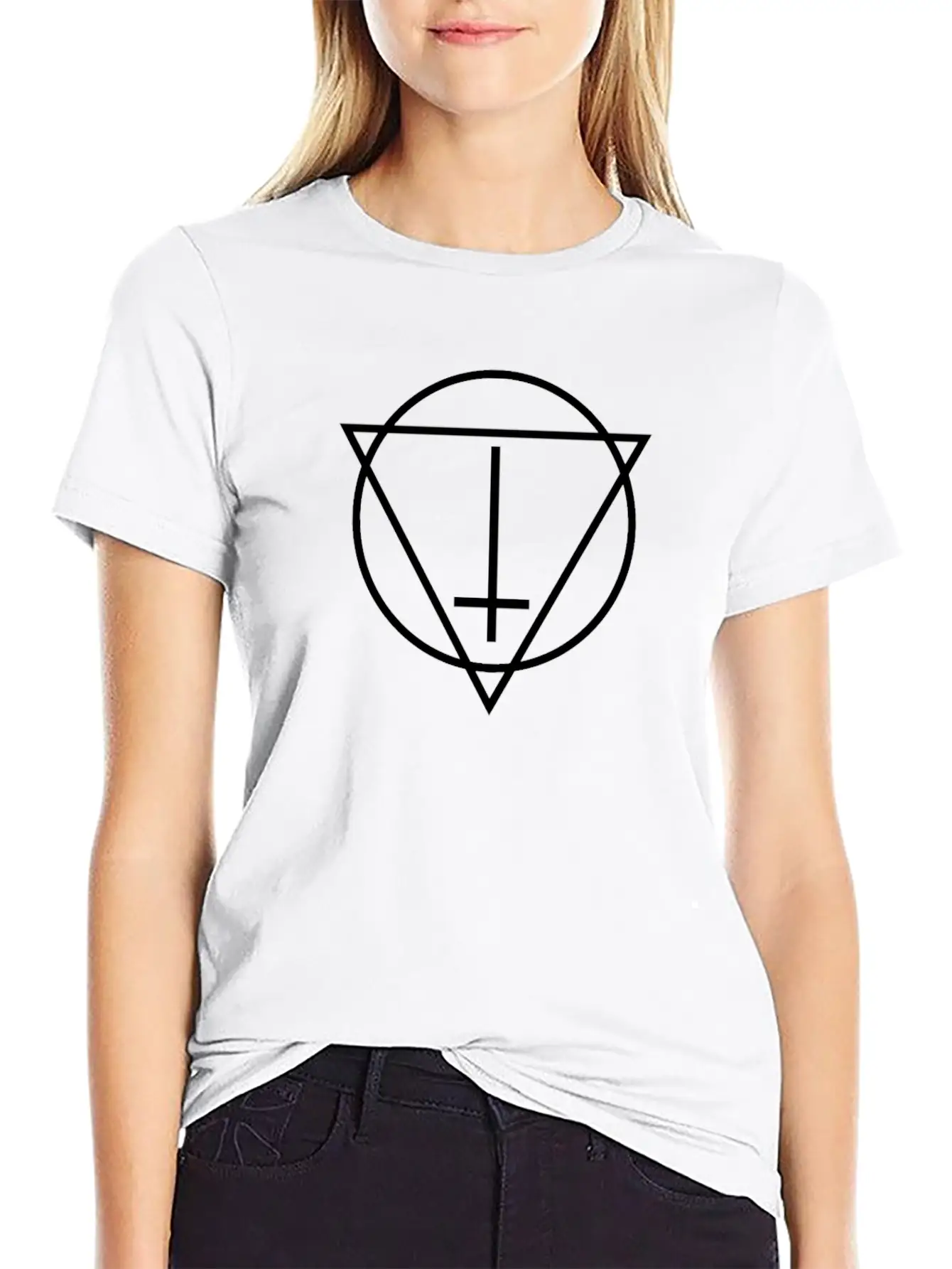 Witch House / Occult EDM Cross Casual Graphic T-Shirt – Simple And Comfortable Daily Wear