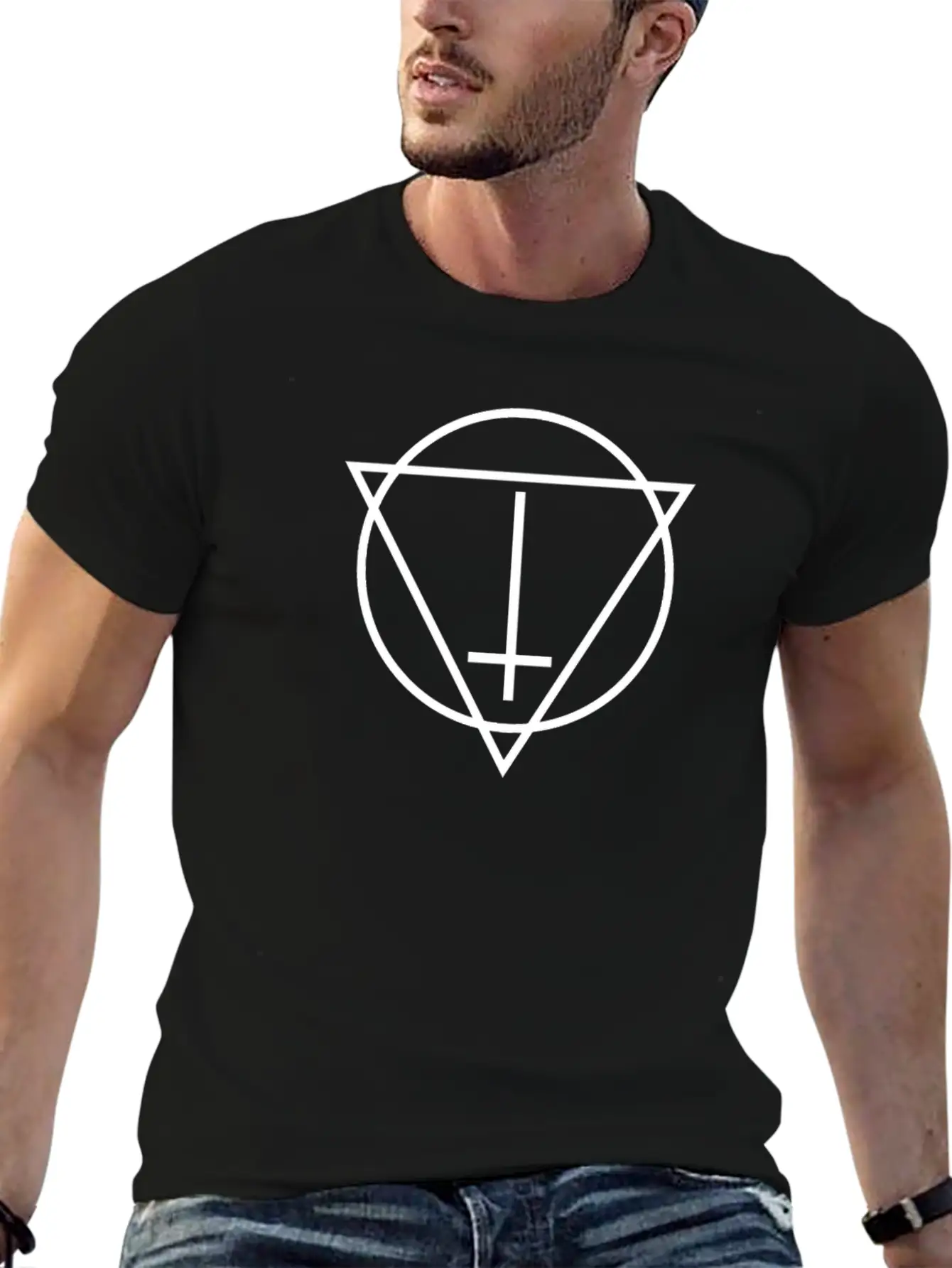 Witch House / Occult EDM Cross Casual Graphic T-Shirt – Simple And Comfortable Daily Wear