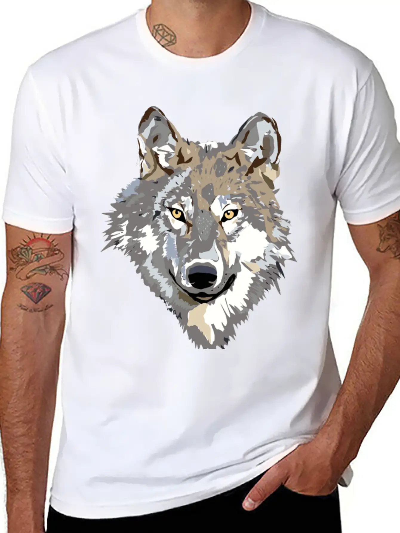 Wolf 2 Casual Graphic T-Shirt – Simple And Comfortable Daily Wear