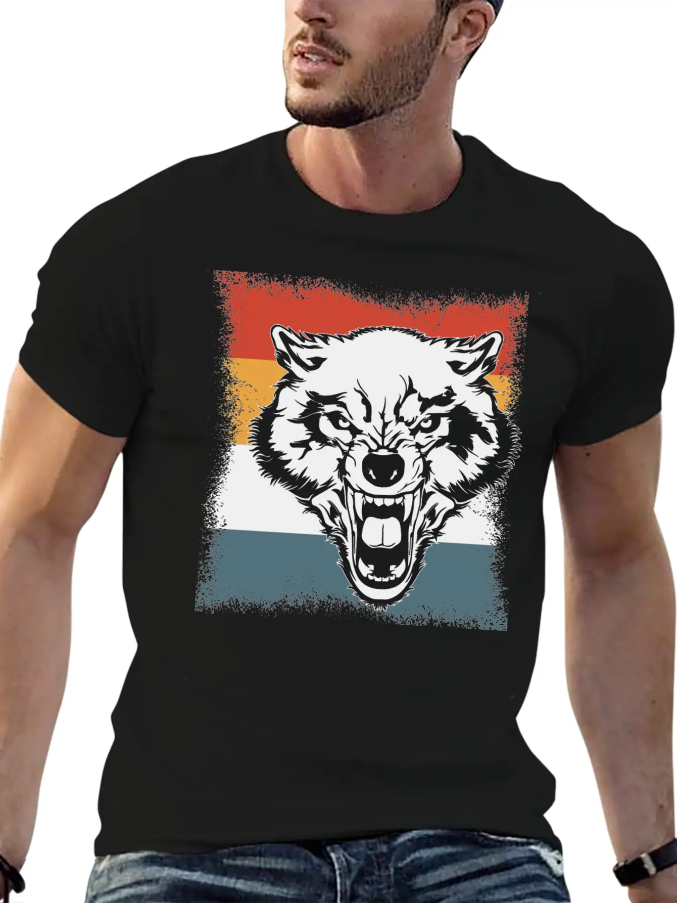 Wolf Cry Howl Gift Animal Forest Casual Graphic T-Shirt – Simple And Comfortable Daily Wear