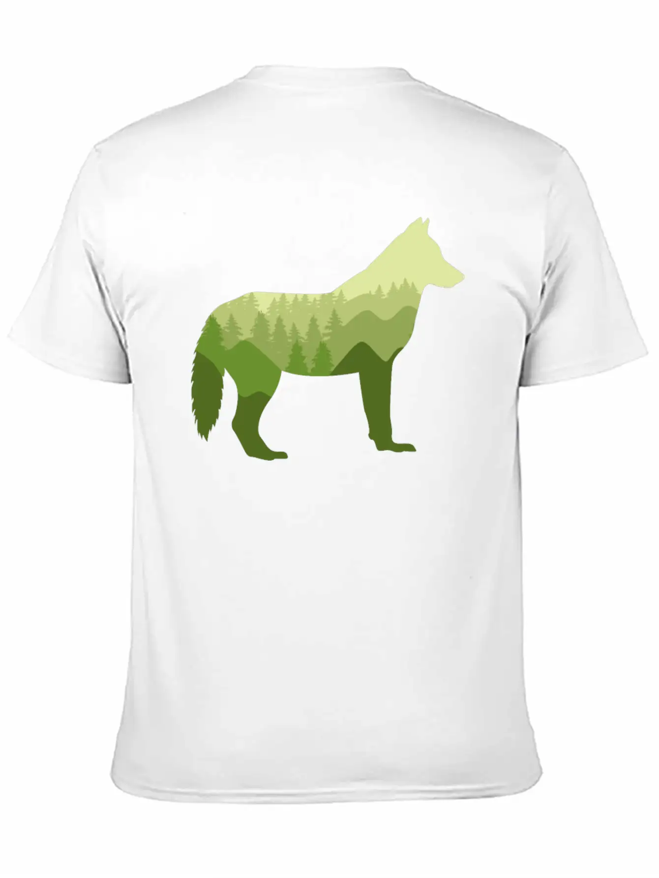 Wolf Dog Forest Nature Landscape Gift Casual Graphic T-Shirt – Simple And Comfortable Daily Wear