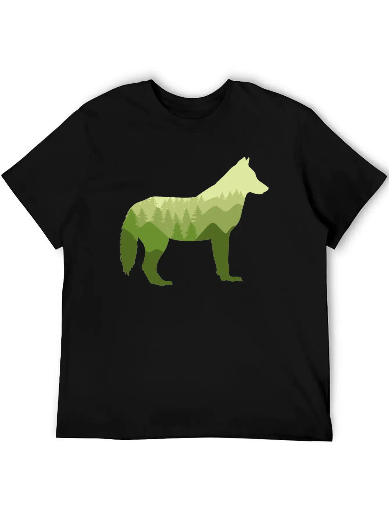 Wolf Dog Forest Nature Landscape Gift Casual Graphic T-Shirt – Simple And Comfortable Daily Wear