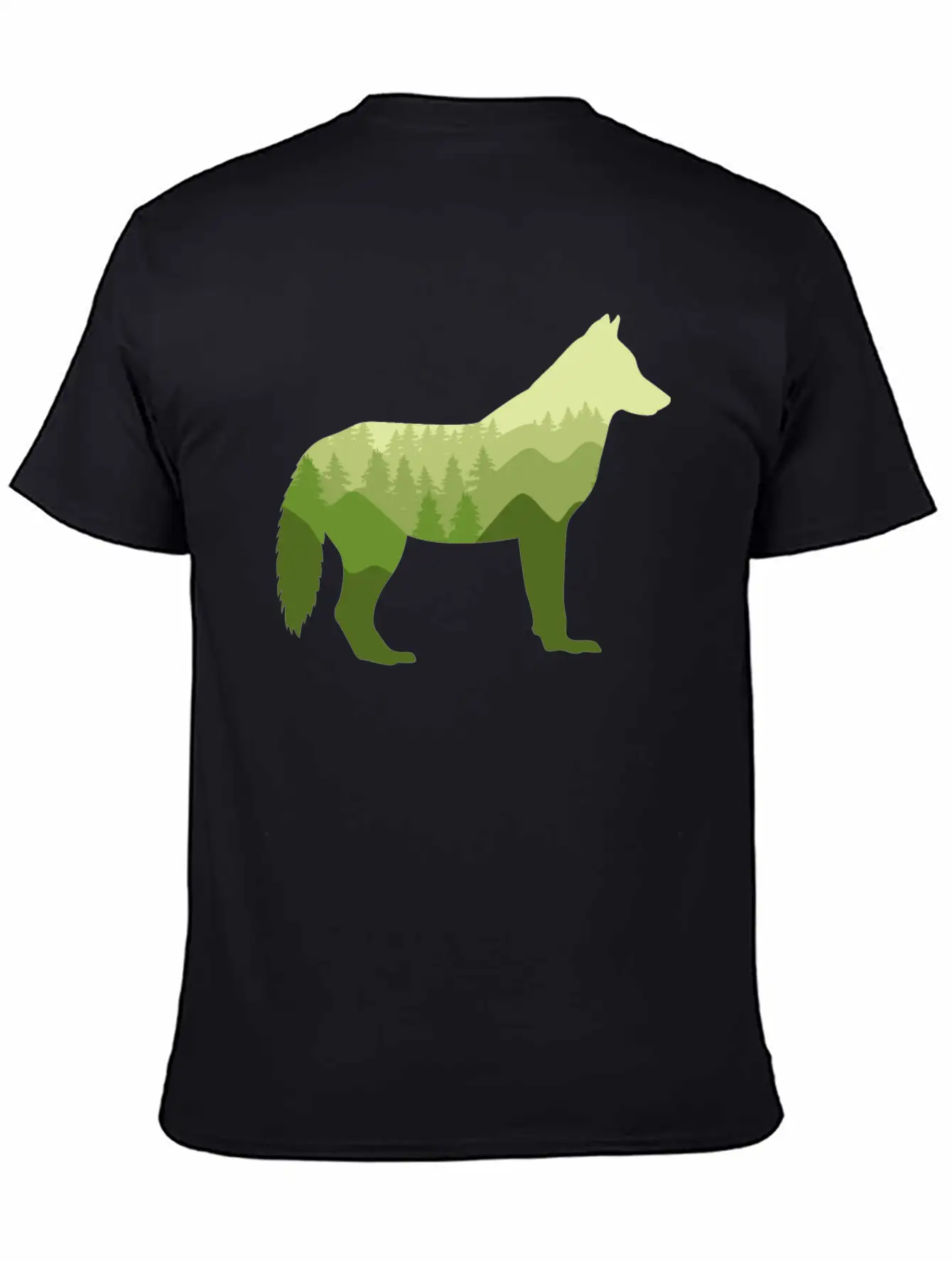 Wolf Dog Forest Nature Landscape Gift Casual Graphic T-Shirt – Simple And Comfortable Daily Wear
