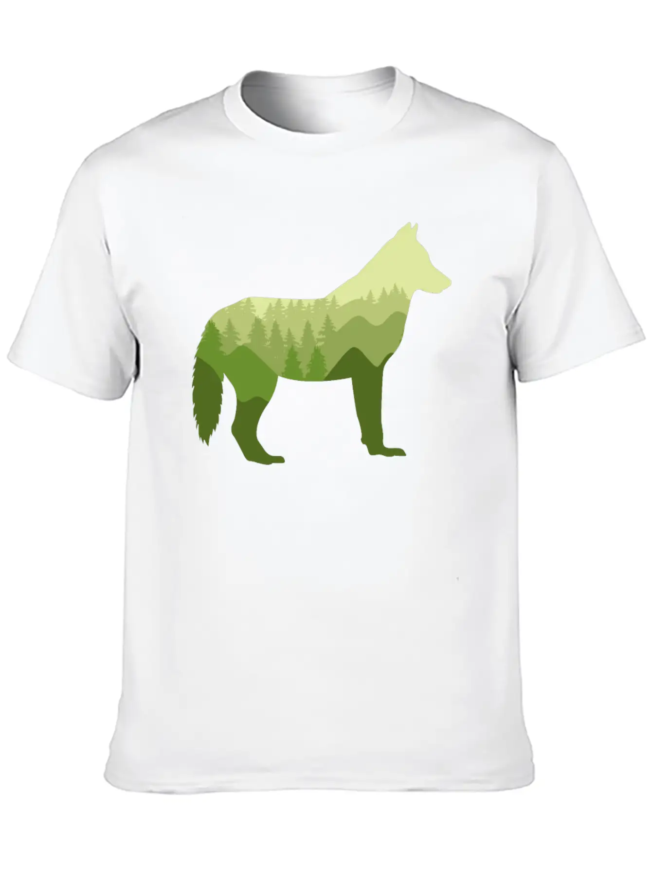 Wolf Dog Forest Nature Landscape Gift Casual Graphic T-Shirt – Simple And Comfortable Daily Wear