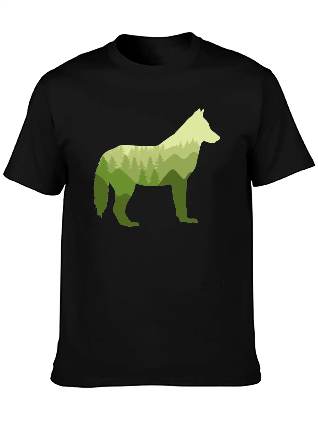 Wolf Dog Forest Nature Landscape Gift Casual Graphic T-Shirt – Simple And Comfortable Daily Wear