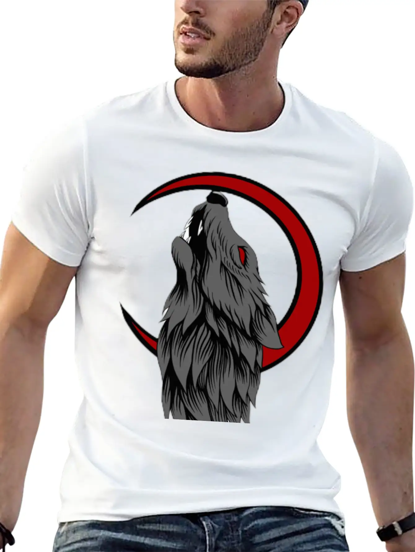 Wolf Moon Generated K86Bj3fdb Transformed Casual Graphic T-Shirt – Simple And Comfortable Daily Wear