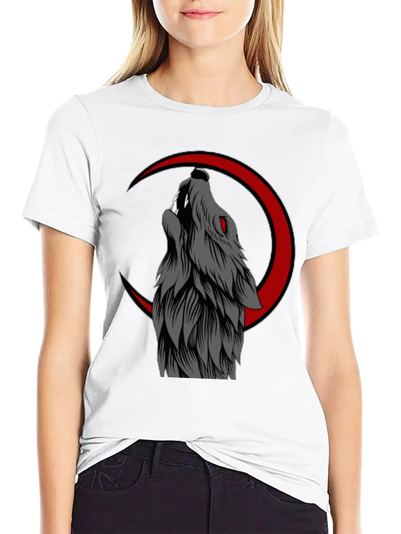 Wolf Moon Generated K86Bj3fdb Transformed Casual Graphic T-Shirt – Simple And Comfortable Daily Wear