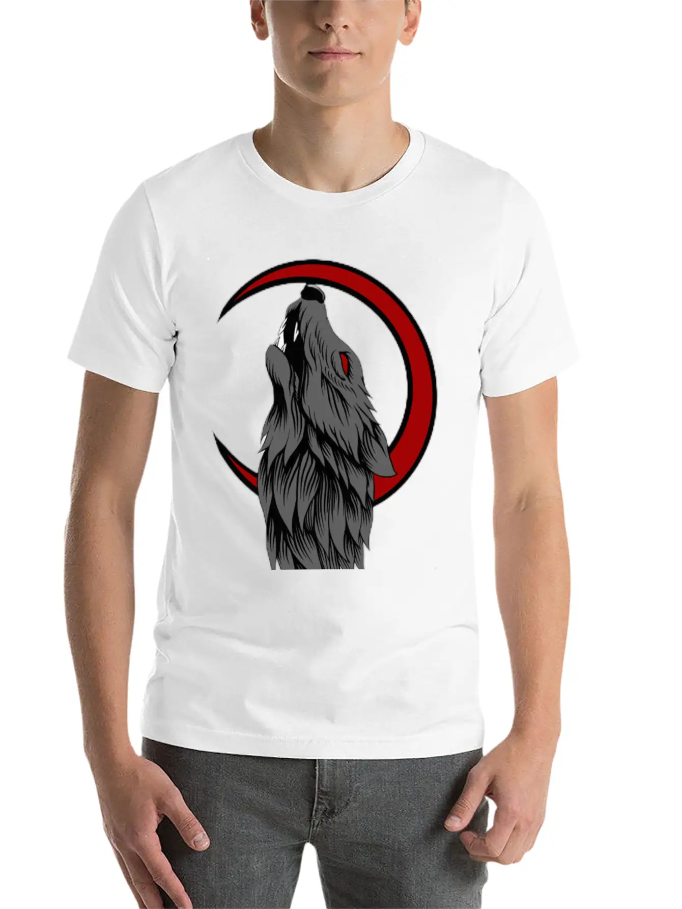 Wolf Moon Generated K86Bj3fdb Transformed Casual Graphic T-Shirt – Simple And Comfortable Daily Wear