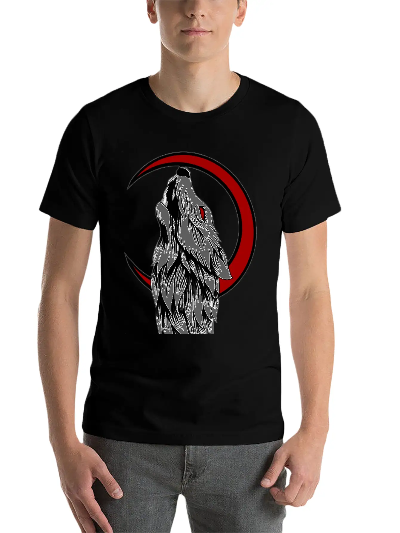 Wolf Moon Generated K86Bj3fdb Transformed Casual Graphic T-Shirt – Simple And Comfortable Daily Wear