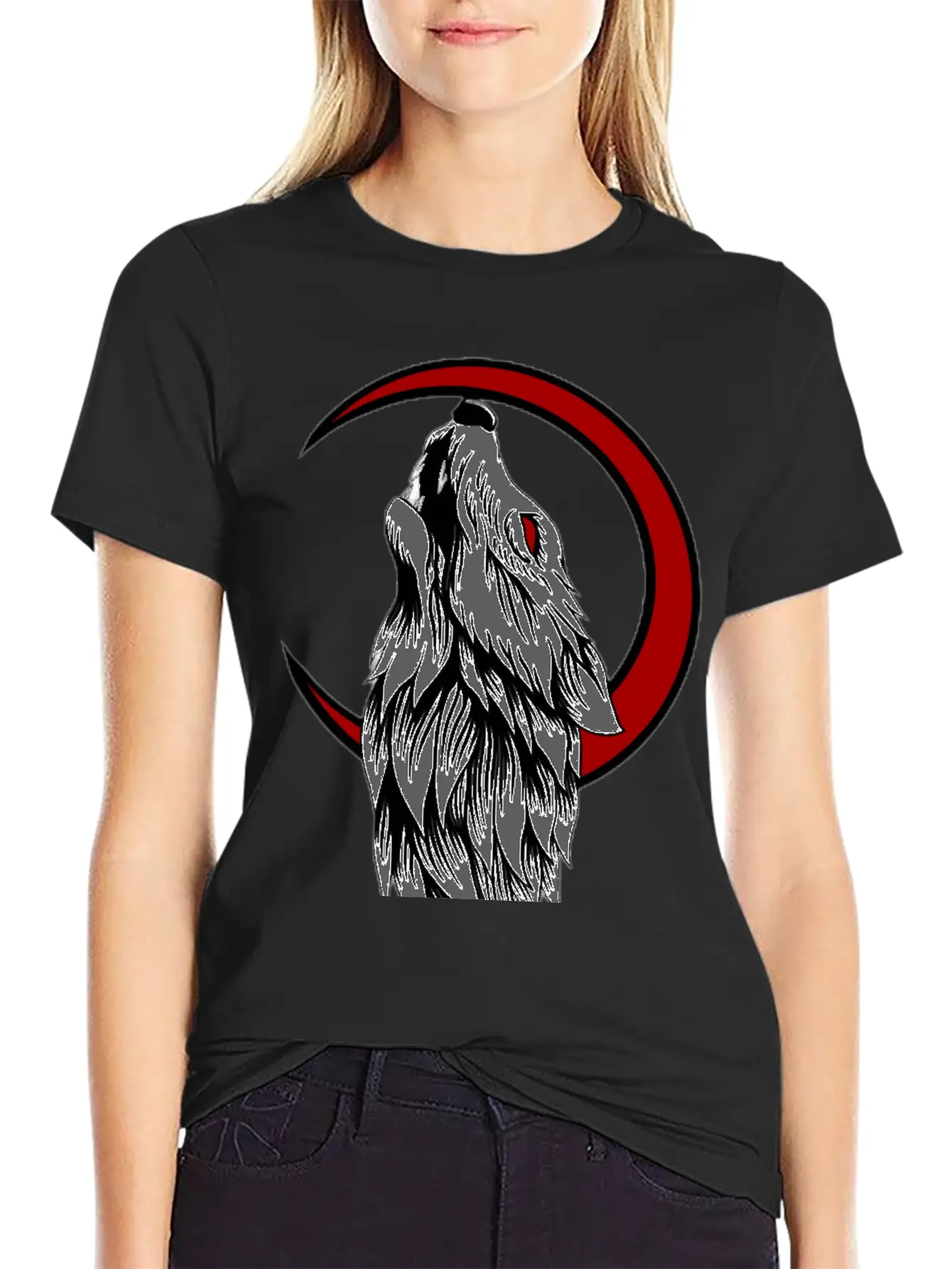 Wolf Moon Generated K86Bj3fdb Transformed Casual Graphic T-Shirt – Simple And Comfortable Daily Wear
