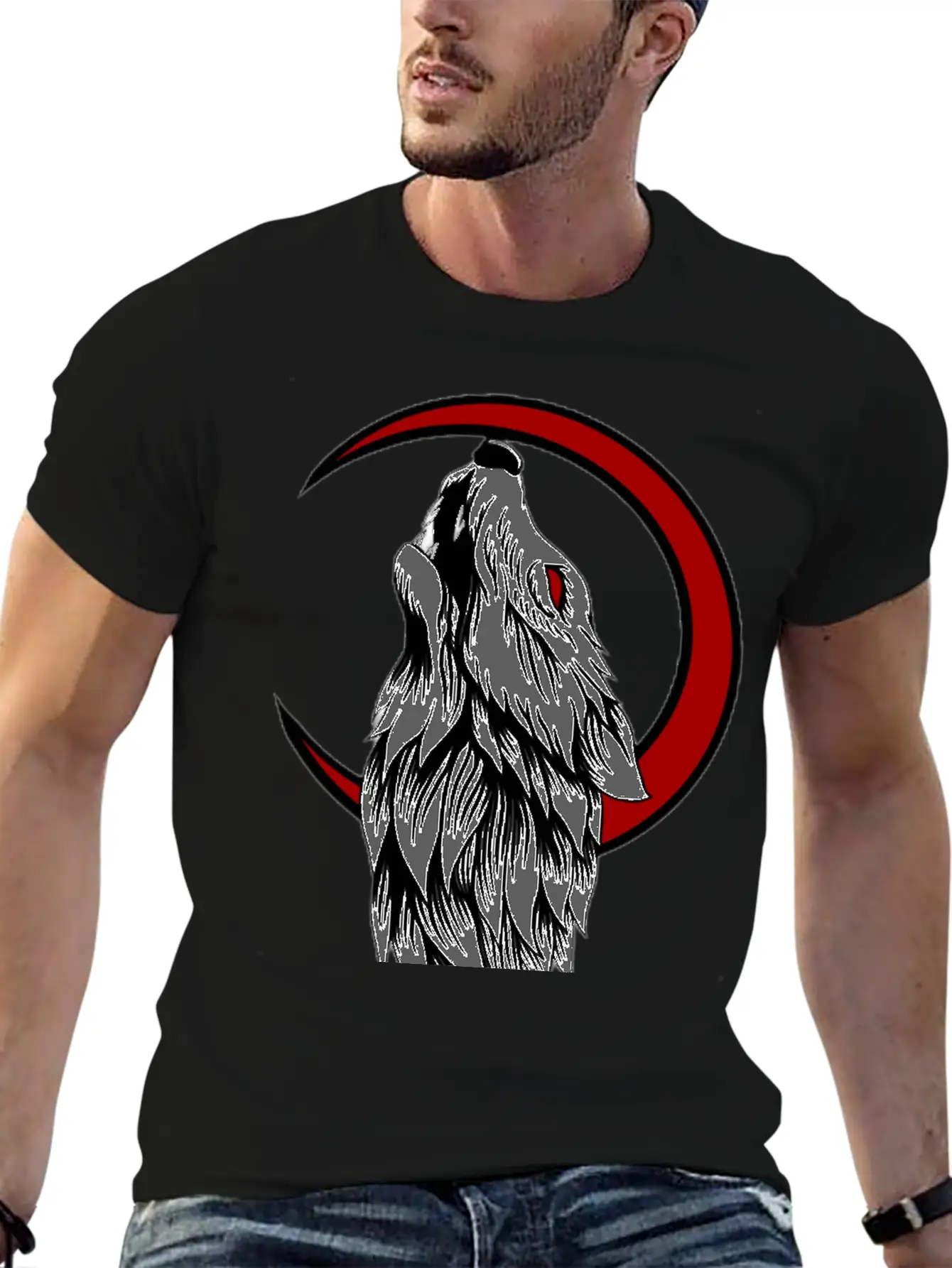 Wolf Moon Generated K86Bj3fdb Transformed Casual Graphic T-Shirt – Simple And Comfortable Daily Wear