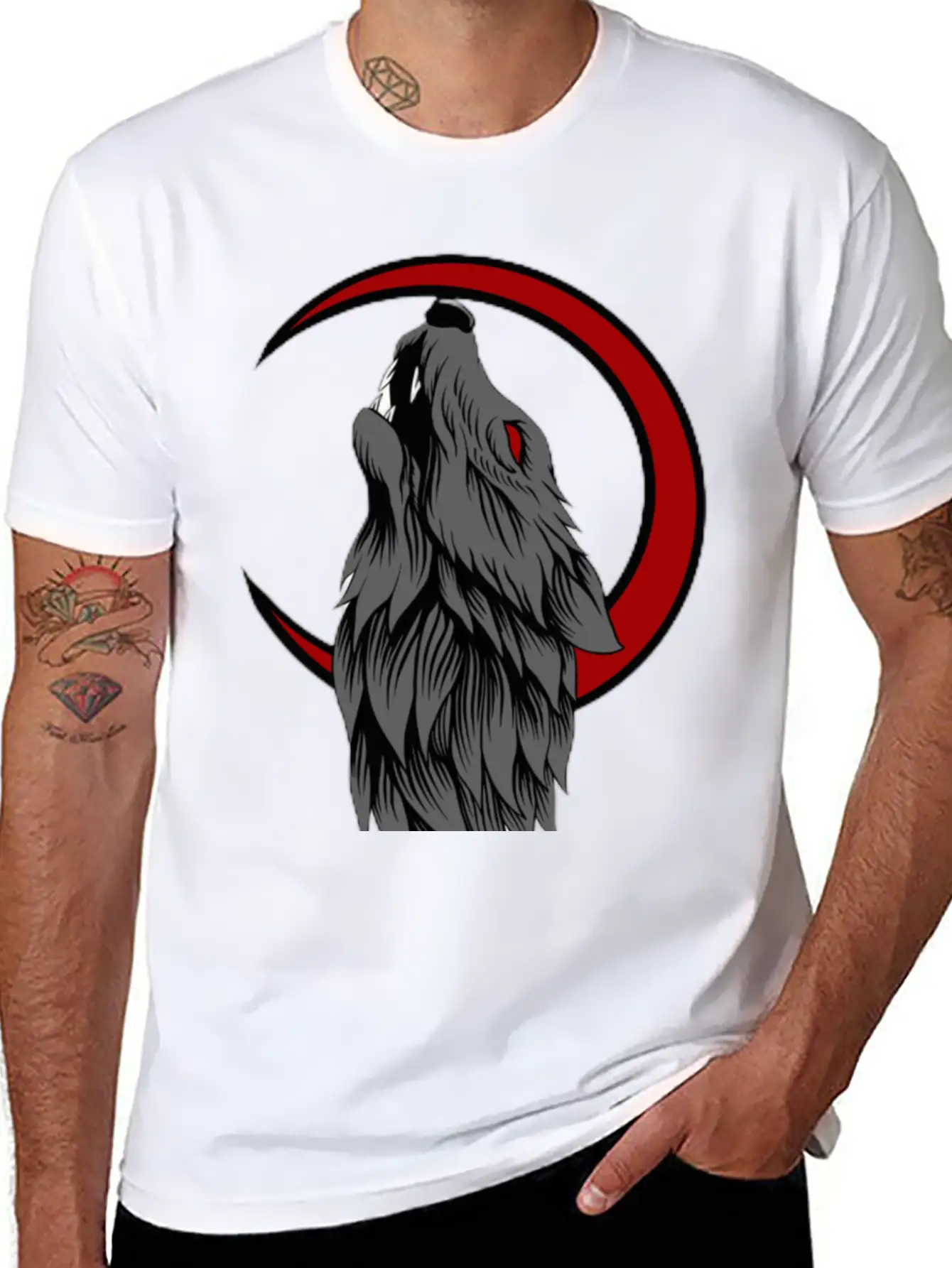 Wolf Moon Generated K86Bj3fdb Transformed Casual Graphic T-Shirt – Simple And Comfortable Daily Wear
