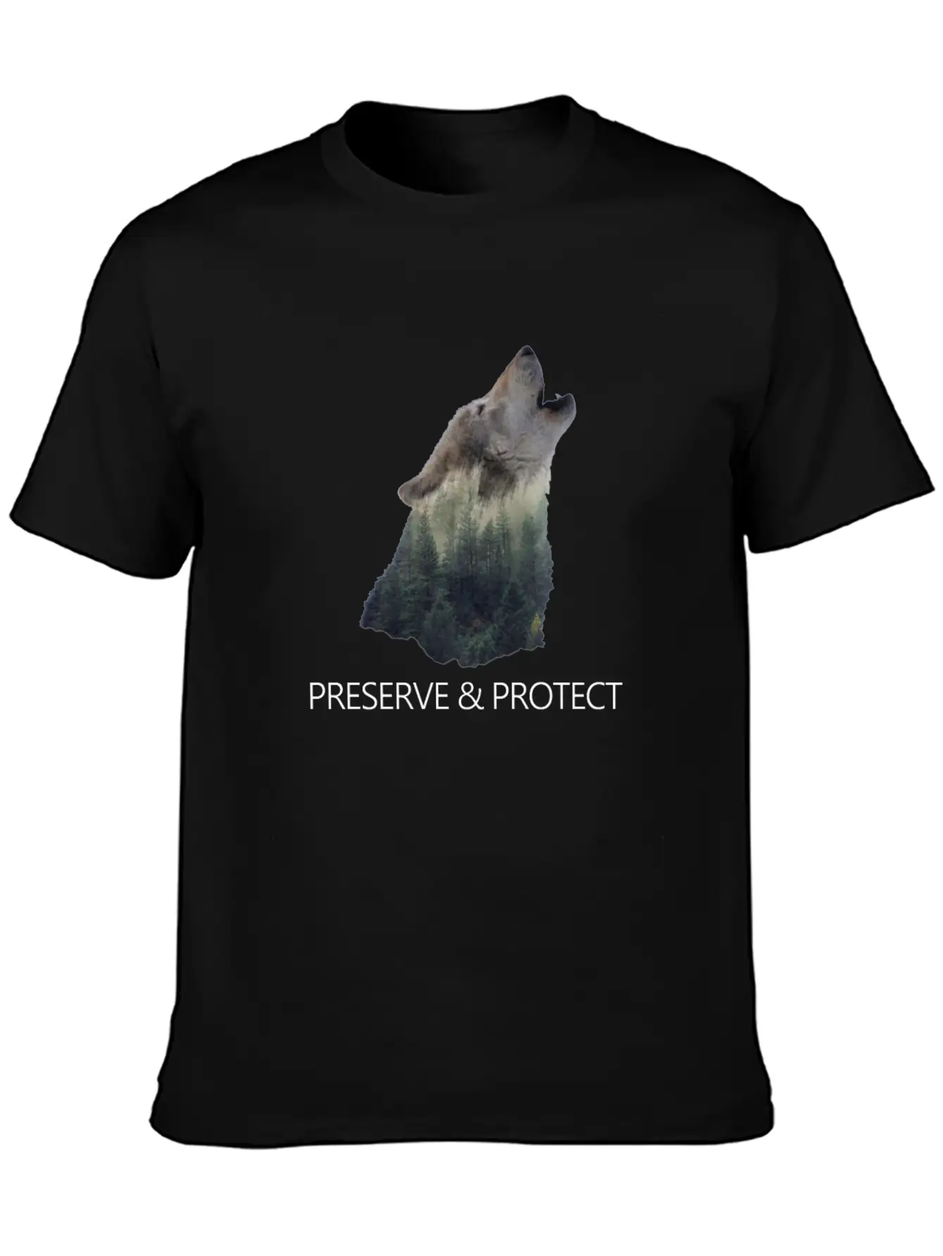 Wolfs Preserve & Protect Climate Change Environmen Casual Graphic T-Shirt – Simple And Comfortable Daily Wear