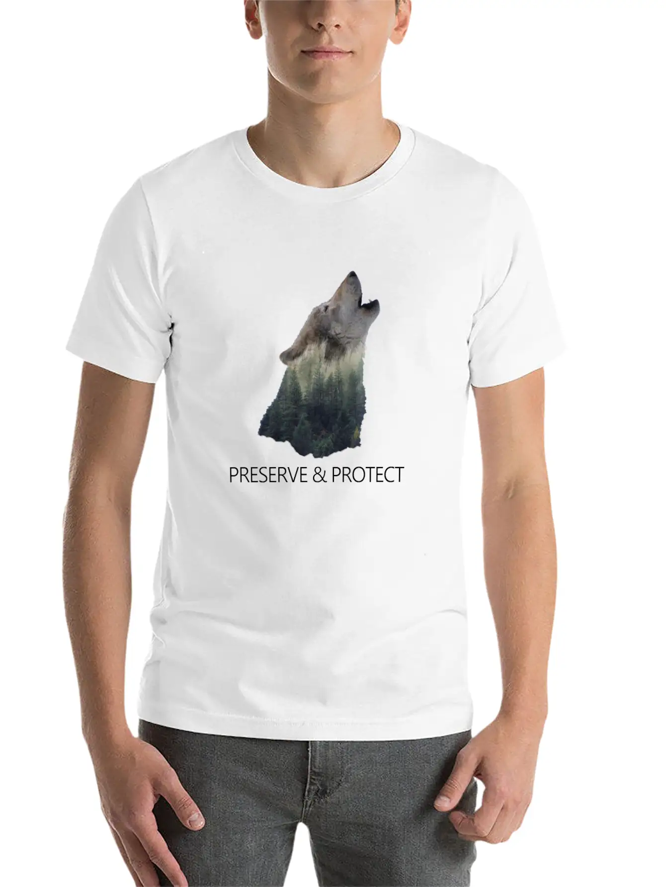 Wolfs Preserve & Protect Climate Change Environmen Casual Graphic T-Shirt – Simple And Comfortable Daily Wear