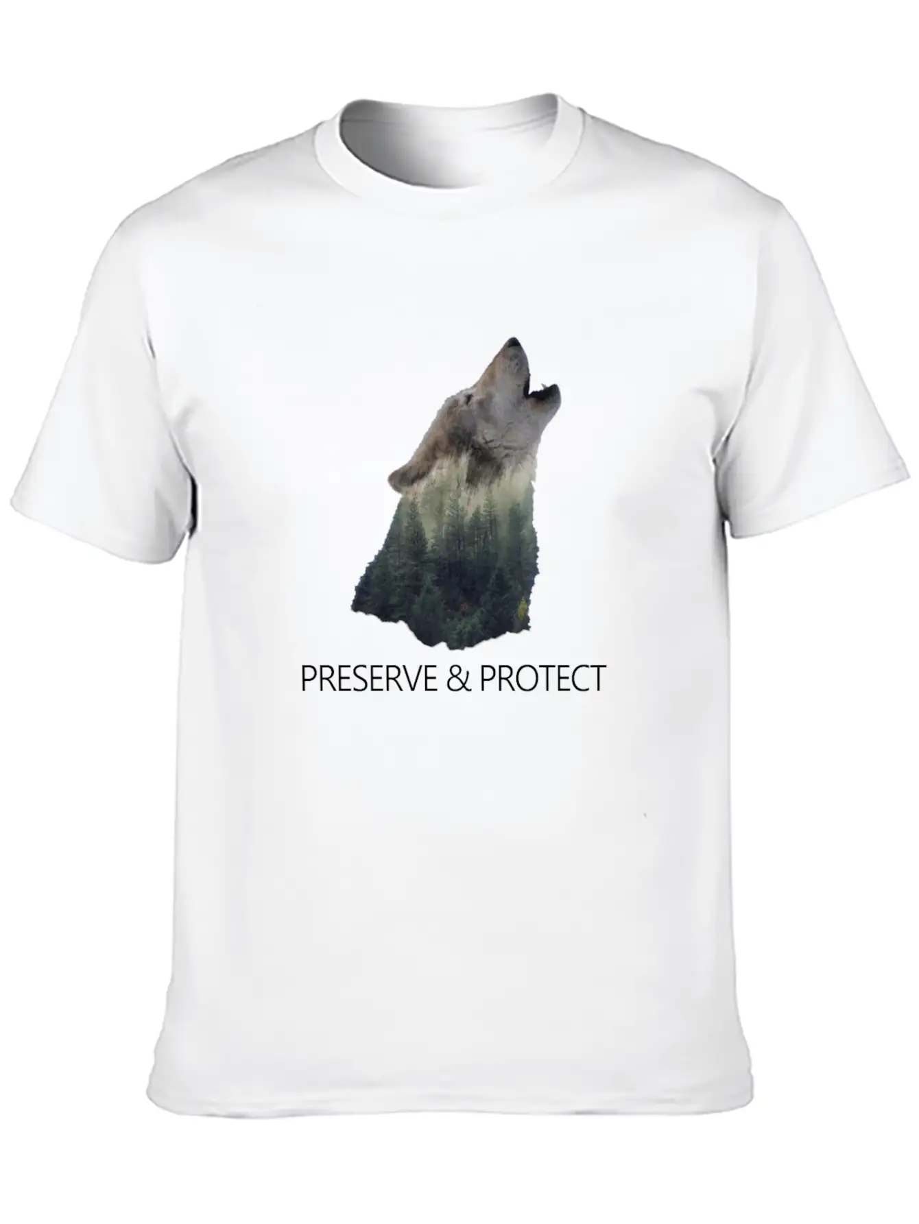 Wolfs Preserve & Protect Climate Change Environmen Casual Graphic T-Shirt – Simple And Comfortable Daily Wear