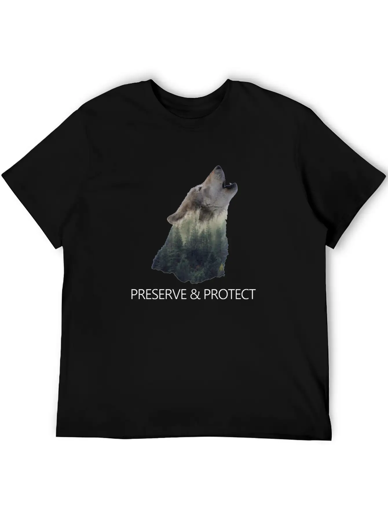 Wolfs Preserve & Protect Climate Change Environmen Casual Graphic T-Shirt – Simple And Comfortable Daily Wear