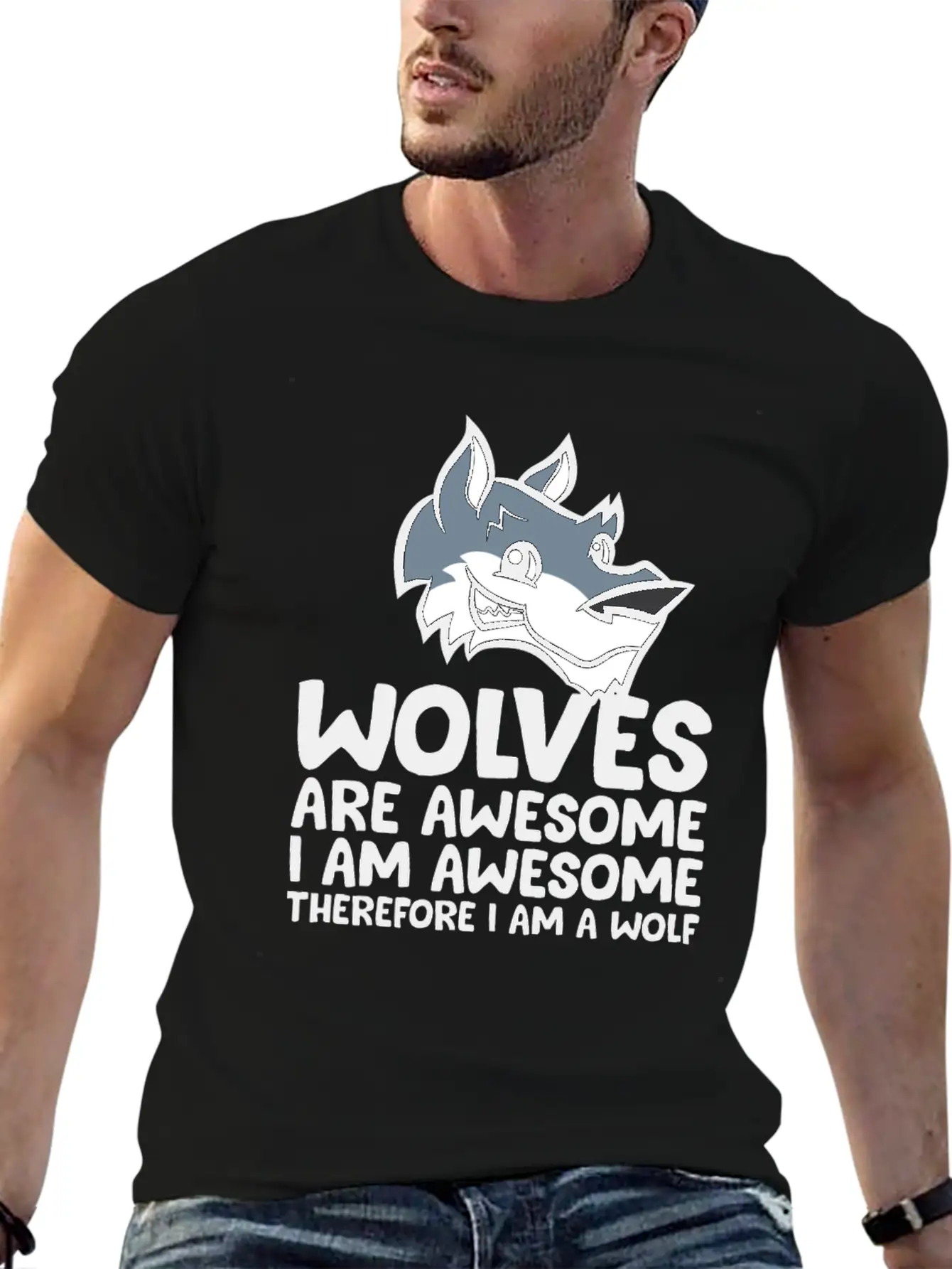 Wolves Are Awesome. I'm Awesome Therefore I'm A Casual Graphic T-Shirt – Simple And Comfortable Daily Wear