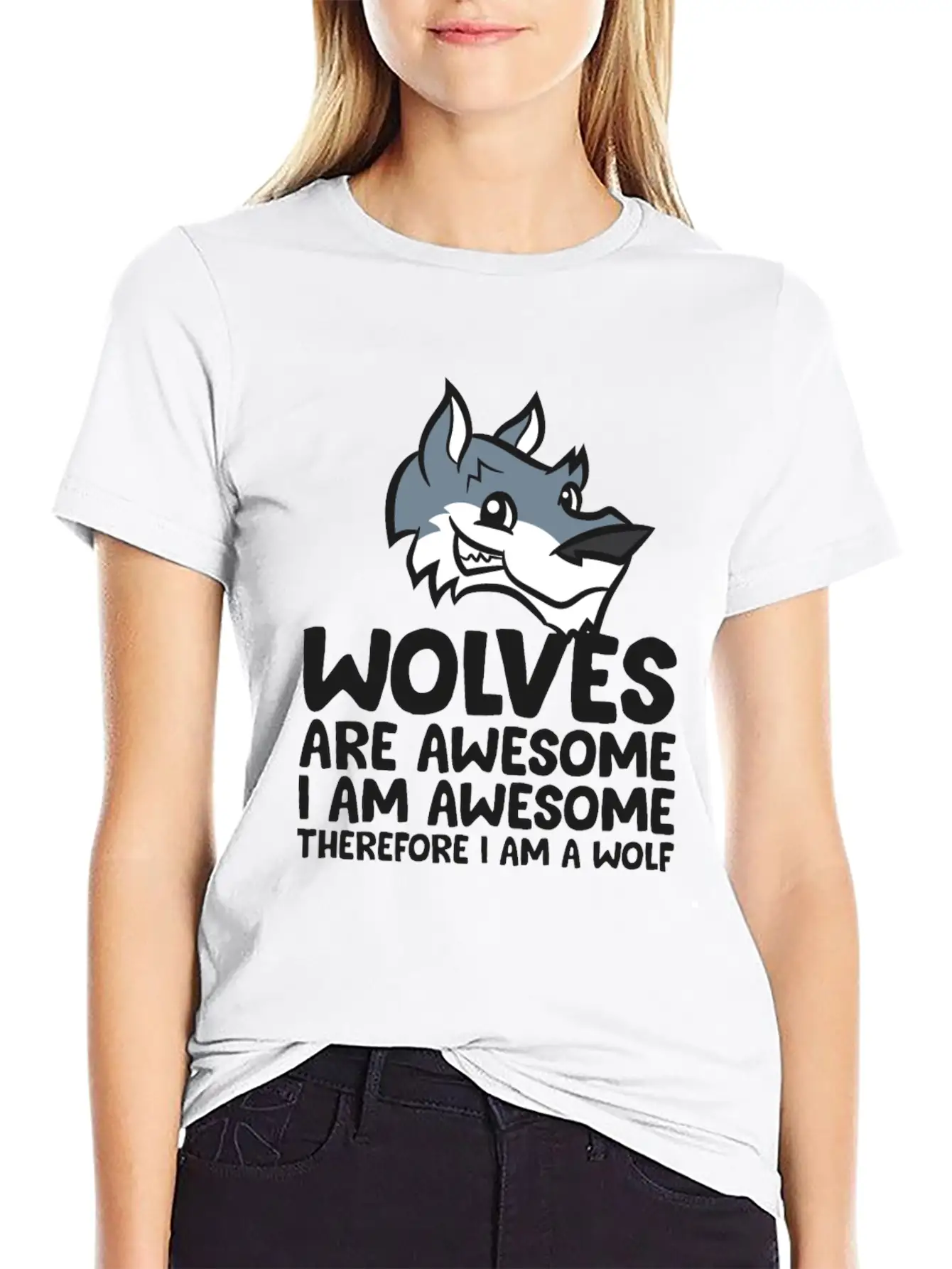 Wolves Are Awesome. I'm Awesome Therefore I'm A Casual Graphic T-Shirt – Simple And Comfortable Daily Wear