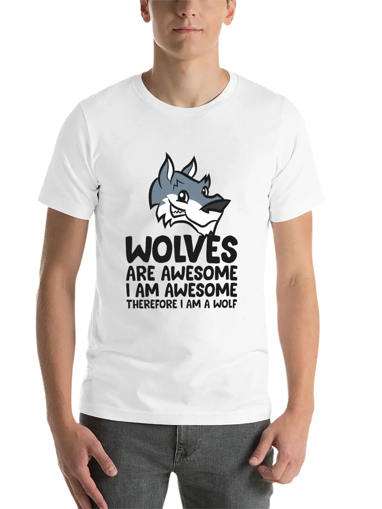 Wolves Are Awesome. I'm Awesome Therefore I'm A Casual Graphic T-Shirt – Simple And Comfortable Daily Wear