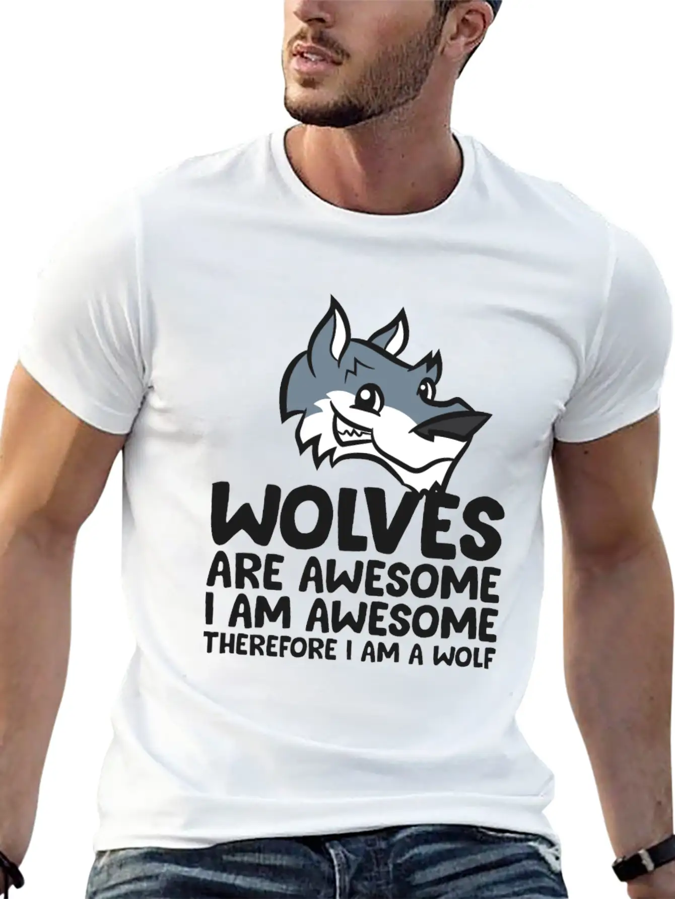 Wolves Are Awesome. I'm Awesome Therefore I'm A Casual Graphic T-Shirt – Simple And Comfortable Daily Wear