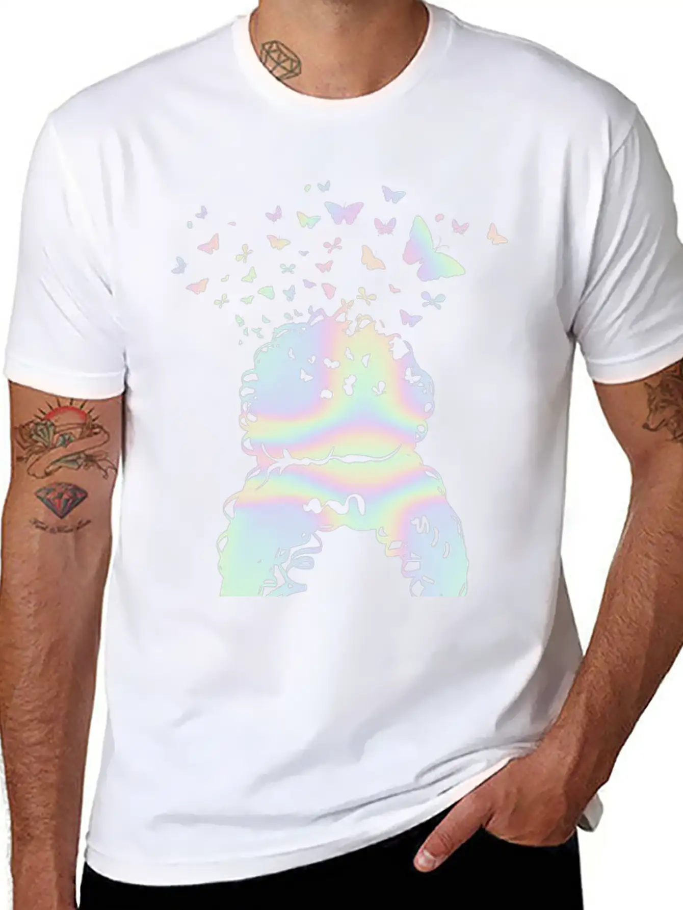 Woman Pastel Butterfly Lover Timeless Short Sleeve Tee – Comfy And Minimalist Design