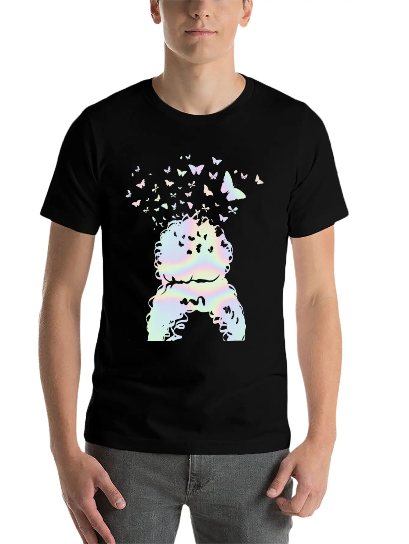 Woman Pastel Butterfly Lover Timeless Short Sleeve Tee – Comfy And Minimalist Design