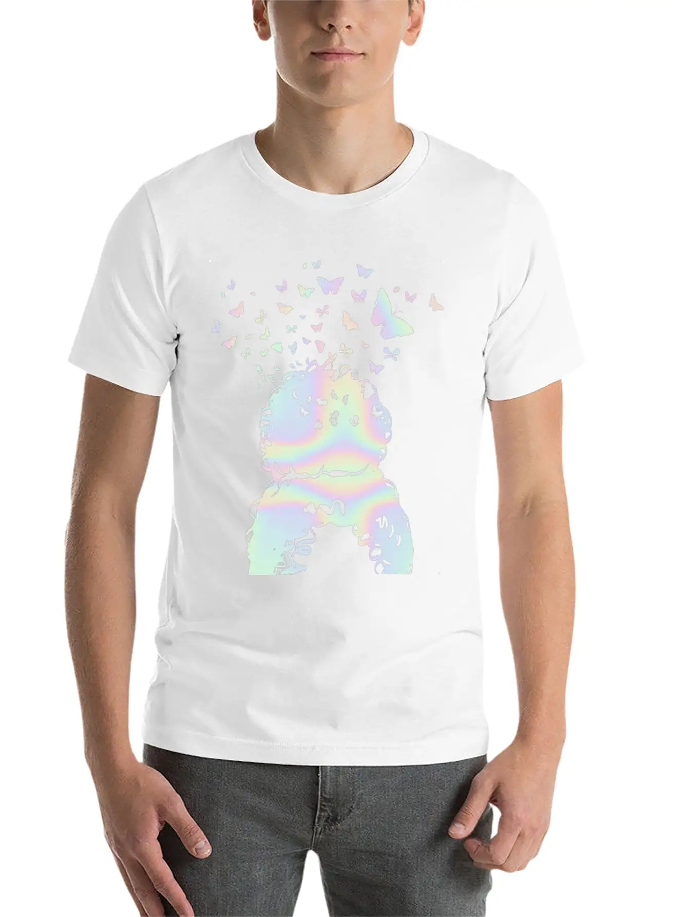Woman Pastel Butterfly Lover Timeless Short Sleeve Tee – Comfy And Minimalist Design
