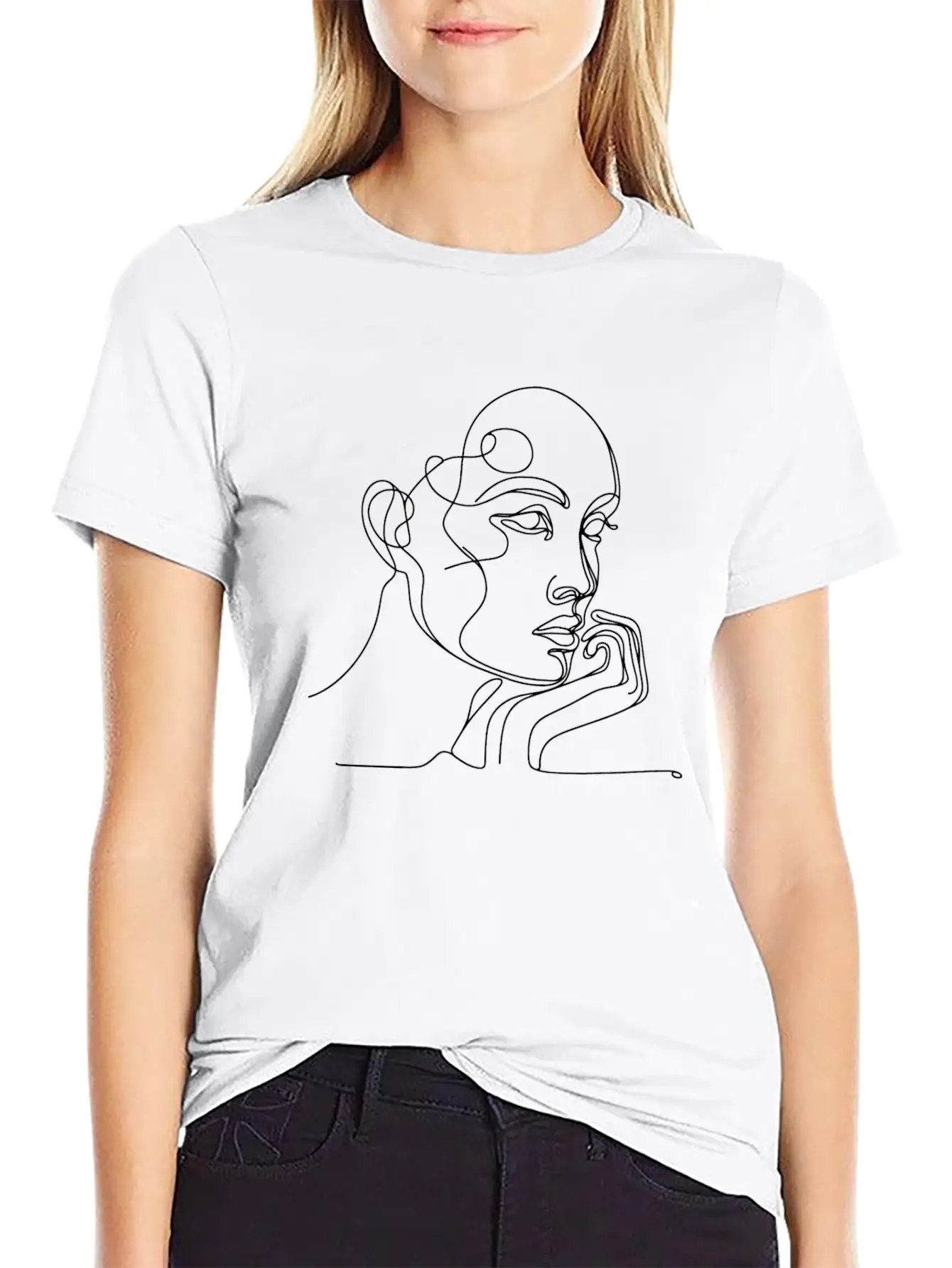 Women Sketch Timeless Short Sleeve Tee – Comfy And Minimalist Design