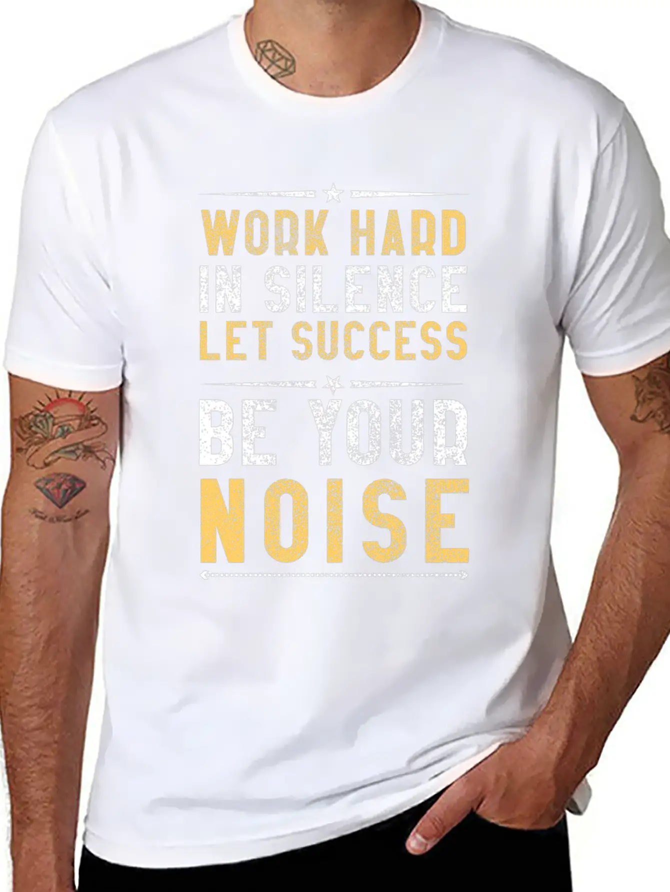 Work Hard In Silence Let Success Be Your Noise Casual Graphic T-Shirt – Simple And Comfortable Daily Wear
