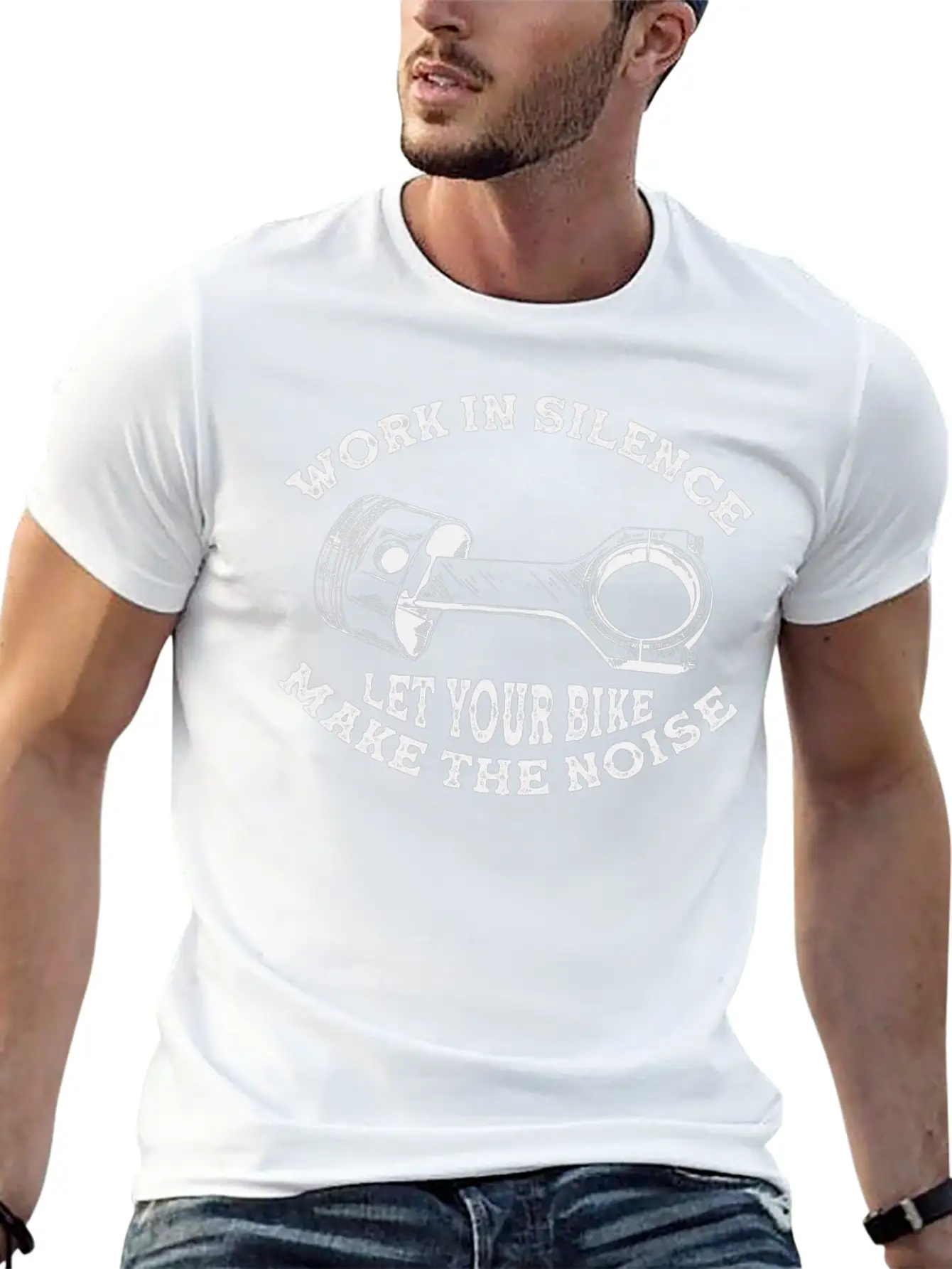 Work In Silence. Let Your Bike Make The Noise Timeless Short Sleeve Tee – Comfy And Minimalist Design