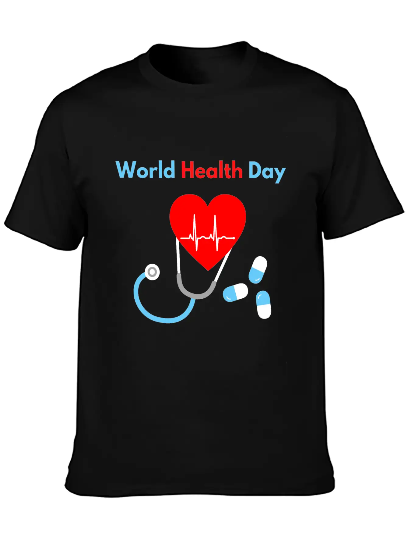 World Health Day Casual Graphic T-Shirt – Simple And Comfortable Daily Wear