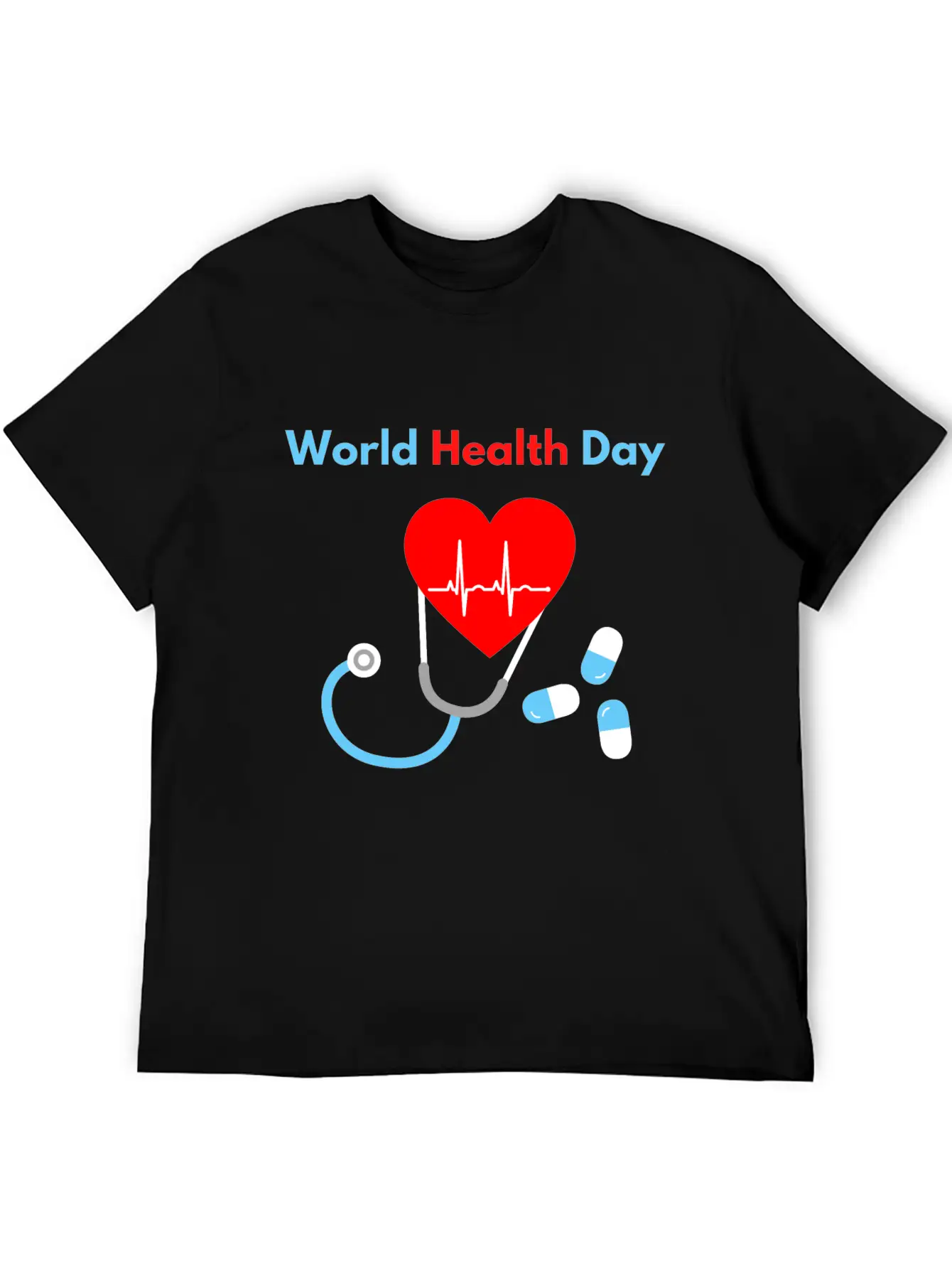 World Health Day Casual Graphic T-Shirt – Simple And Comfortable Daily Wear