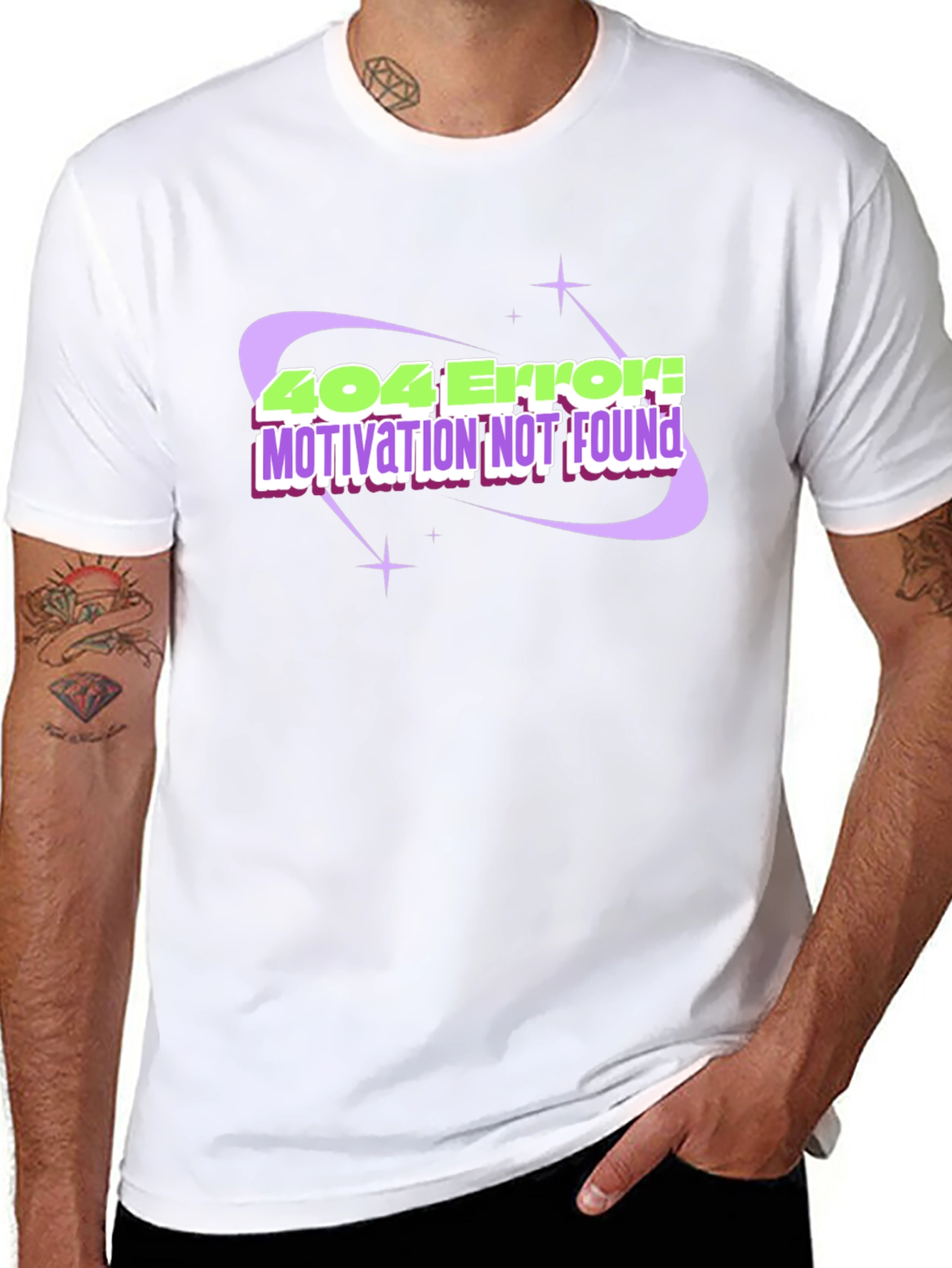 404 Error! Motivation Not Found Black T-Shirt