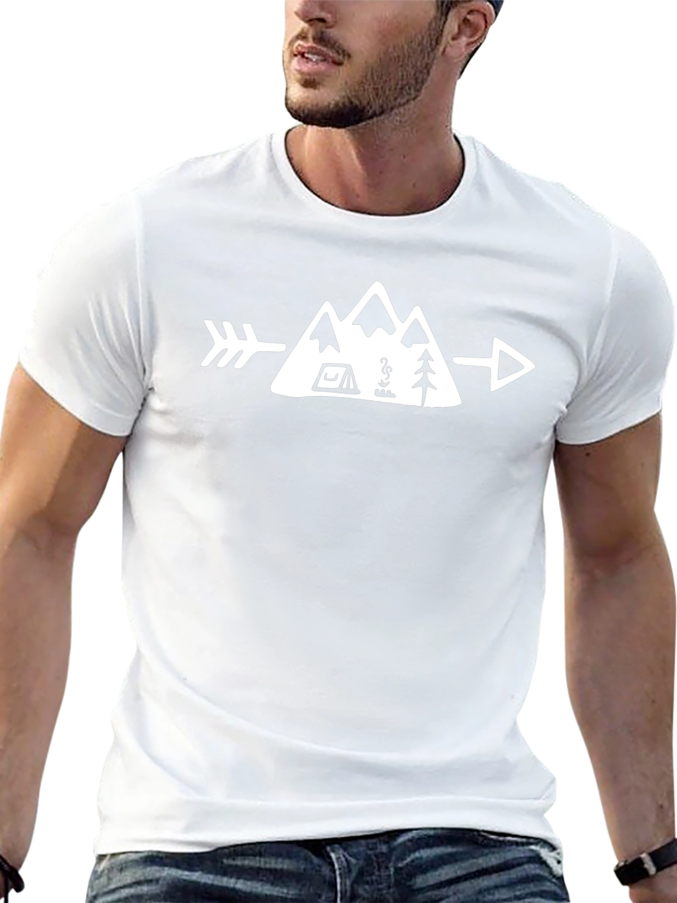 Adventure Awaits Graphic Tee - Camping Arrow T-Shirt