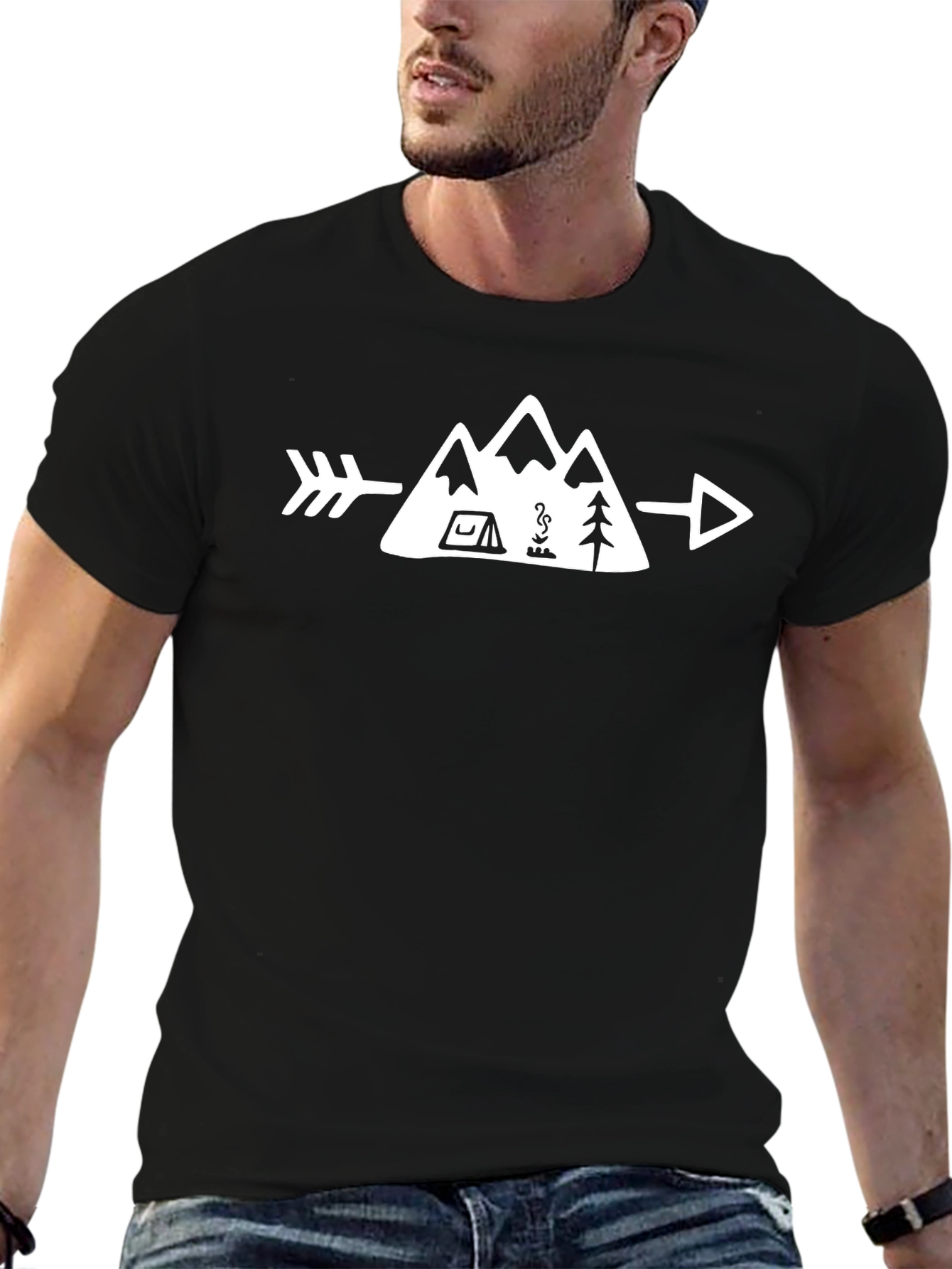 Adventure Awaits Graphic Tee - Camping Arrow T-Shirt