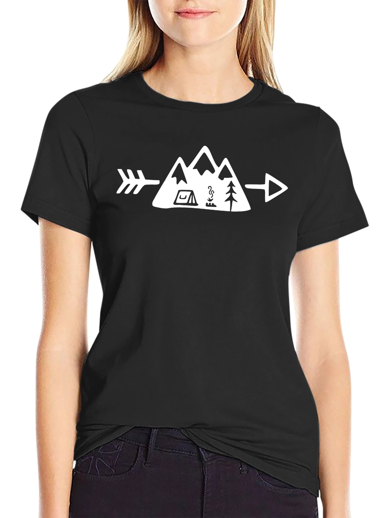 Adventure Awaits Graphic Tee - Camping Arrow T-Shirt