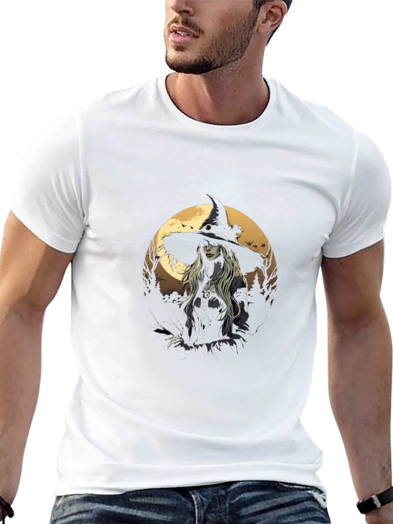 Witch Graphic Tee - Stylish Halloween T-Shirt
