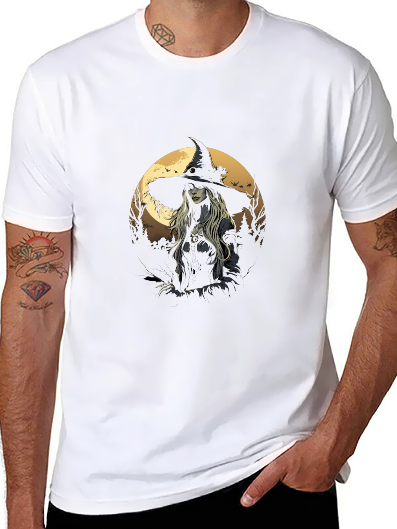 Witch Graphic Tee - Stylish Halloween T-Shirt