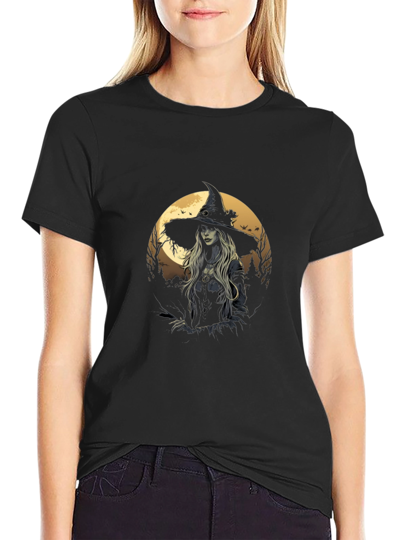 Witch Graphic Tee - Stylish Halloween T-Shirt