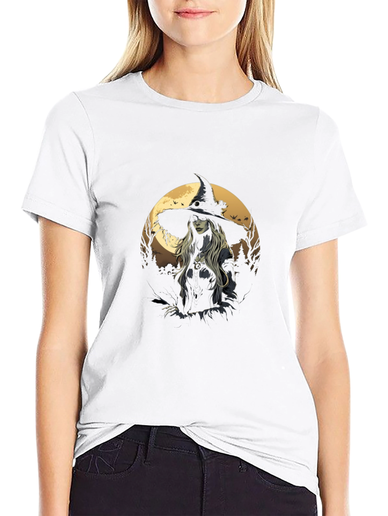Witch Graphic Tee - Stylish Halloween T-Shirt