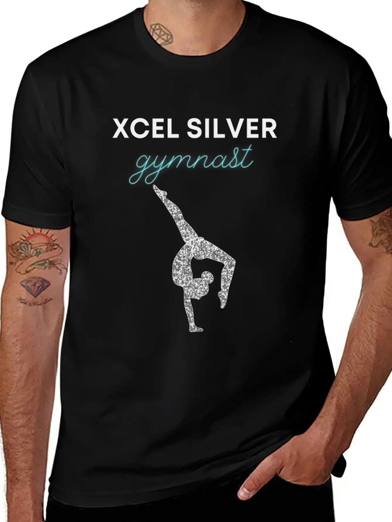 Xcel Silver Gymnast - Girls Xcel Gymnastics Team Casual Graphic T-Shirt – Simple And Comfortable Daily Wear