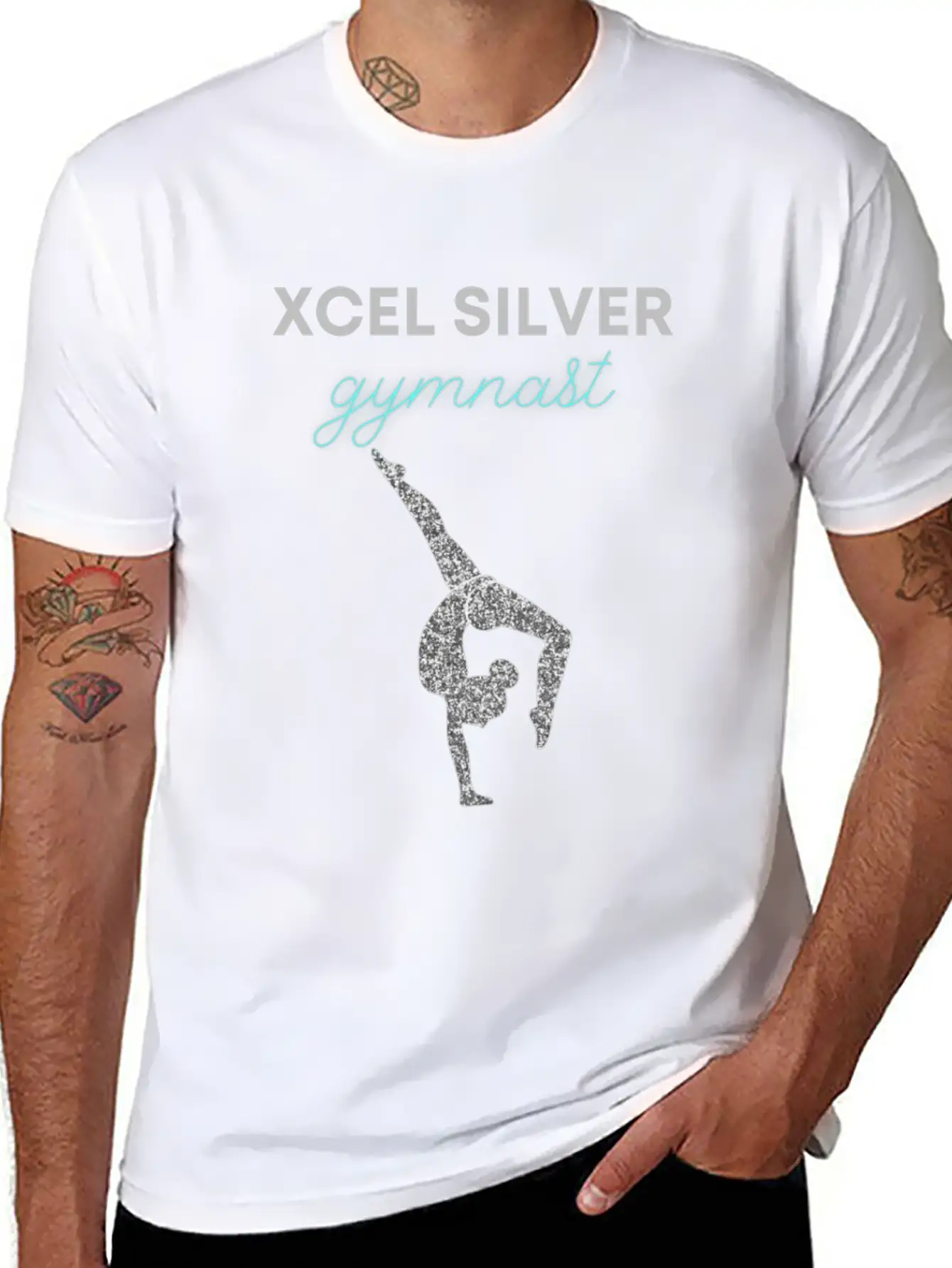 Xcel Silver Gymnast - Girls Xcel Gymnastics Team Casual Graphic T-Shirt – Simple And Comfortable Daily Wear
