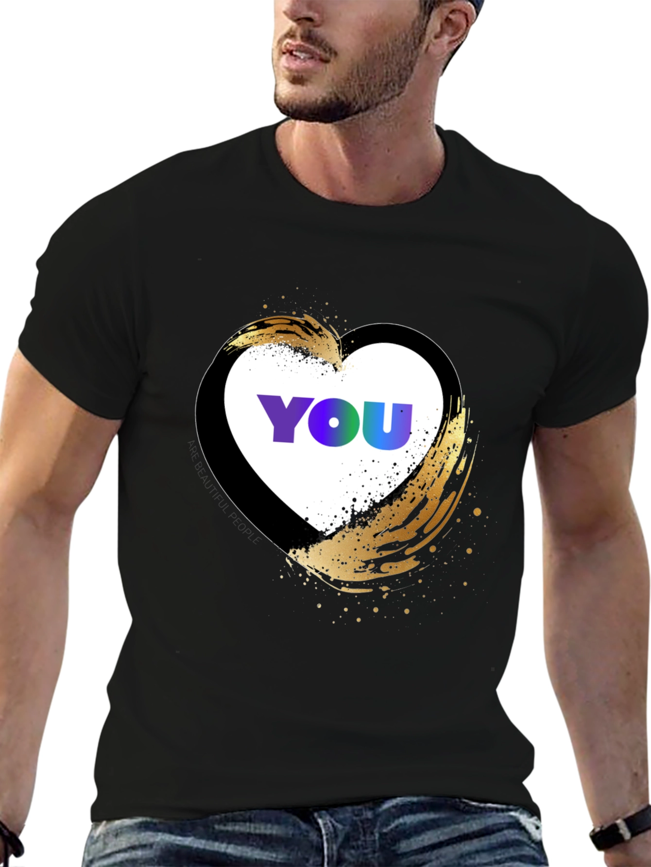 YOU Heart Graphic T-Shirt - Trendy Casual Top