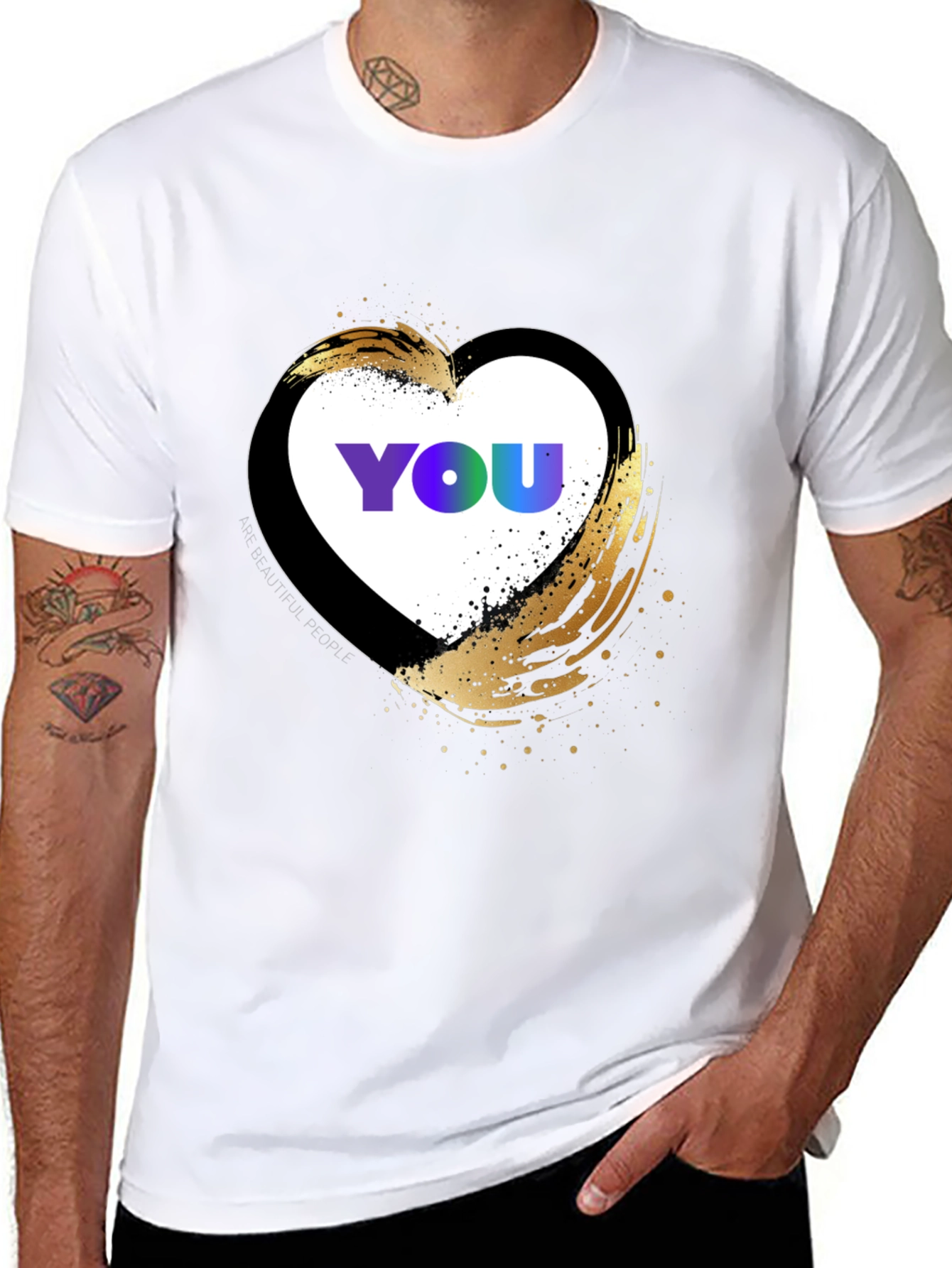 YOU Heart Graphic T-Shirt - Trendy Casual Top