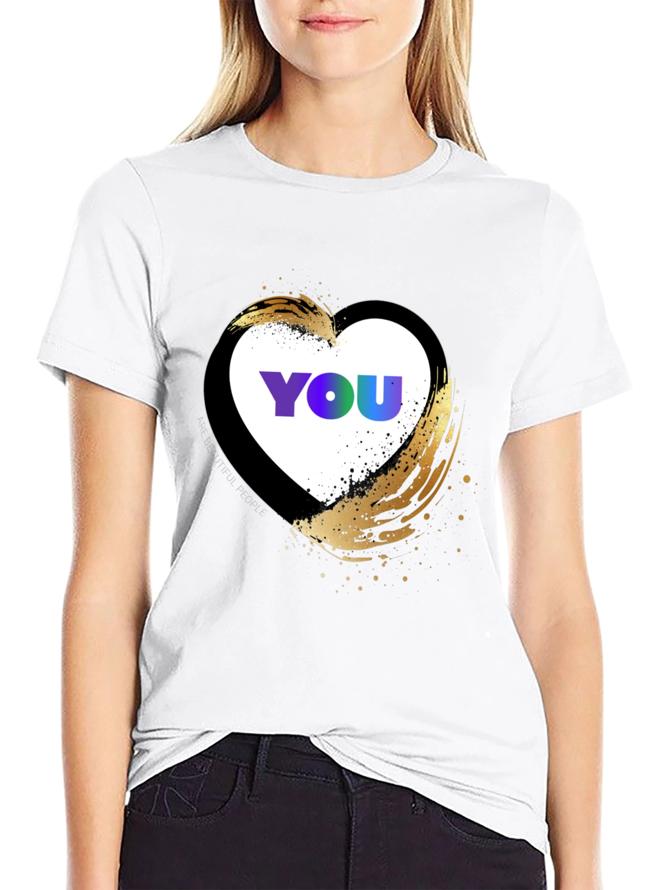 YOU Heart Graphic T-Shirt - Trendy Casual Top