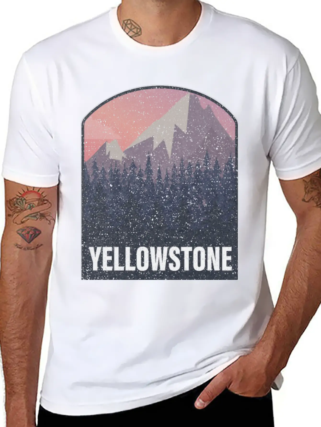 Yellowstone National Park Utah Forest Mountains Casual Graphic T-Shirt – Simple And Comfortable Daily Wear