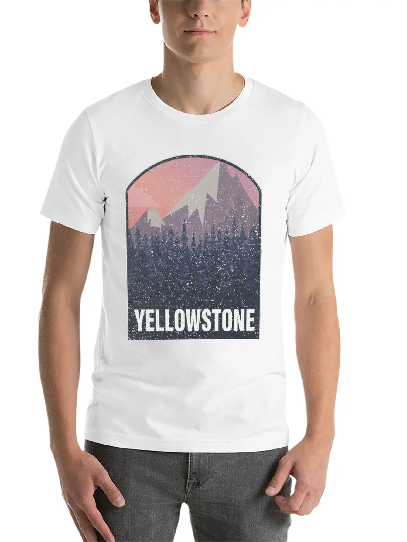 Yellowstone National Park Utah Forest Mountains Casual Graphic T-Shirt – Simple And Comfortable Daily Wear