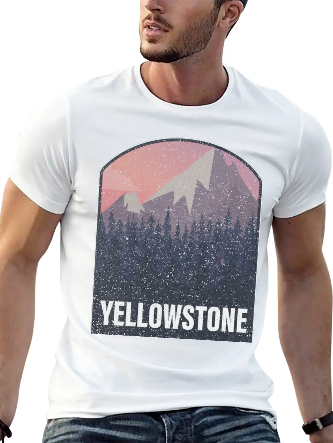 Yellowstone National Park Utah Forest Mountains Casual Graphic T-Shirt – Simple And Comfortable Daily Wear