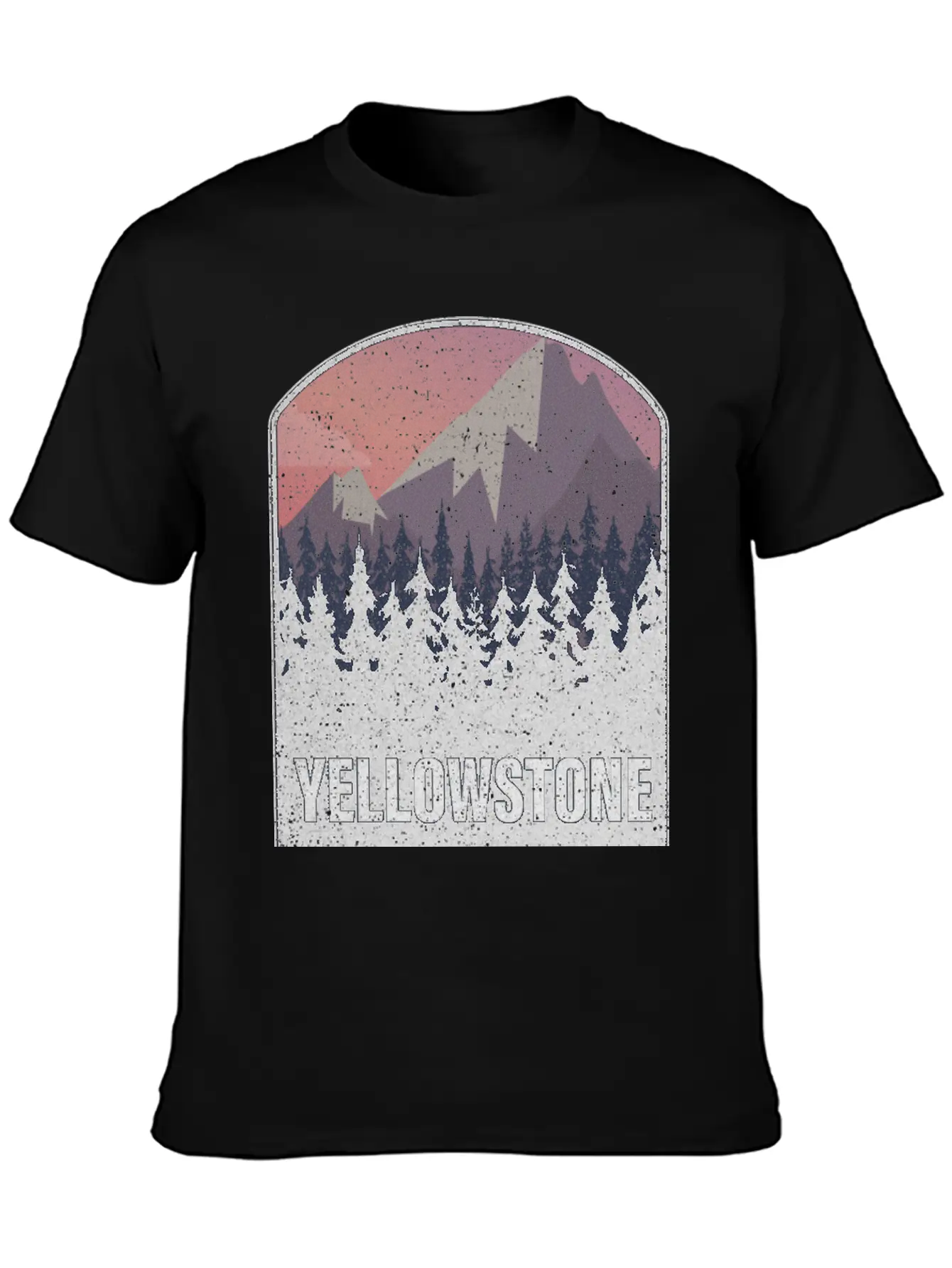 Yellowstone National Park Utah Forest Mountains Casual Graphic T-Shirt – Simple And Comfortable Daily Wear